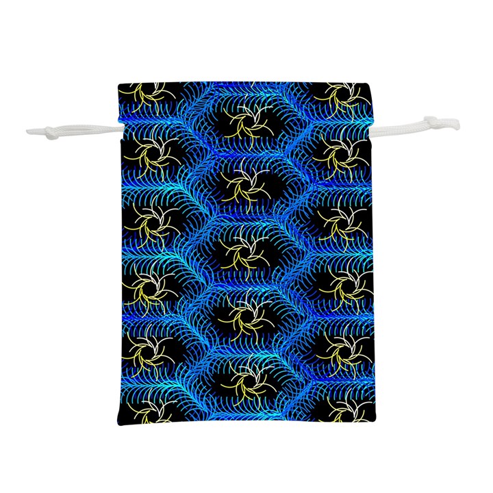 Blue Bee Hive Pattern Lightweight Drawstring Pouch (S)