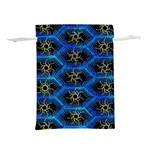 Blue Bee Hive Pattern Lightweight Drawstring Pouch (S) Back