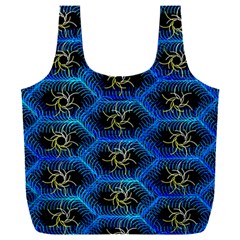 Blue Bee Hive Pattern Full Print Recycle Bag (xxl) by Amaryn4rt