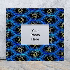 Blue Bee Hive Pattern White Wall Photo Frame 5  X 7  by Amaryn4rt