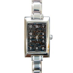 Close Up Code Coding Computer Rectangle Italian Charm Watch by Amaryn4rt