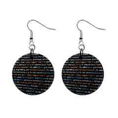 Close Up Code Coding Computer Mini Button Earrings by Amaryn4rt