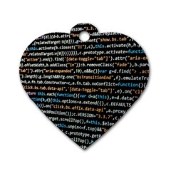 Close Up Code Coding Computer Dog Tag Heart (two Sides) by Amaryn4rt