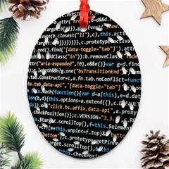 Close Up Code Coding Computer Ornament (oval Filigree) by Amaryn4rt