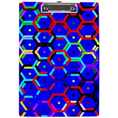 Blue Bee Hive Pattern A4 Acrylic Clipboard by Amaryn4rt