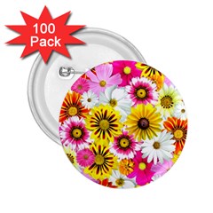 Flowers Blossom Bloom Nature Plant 2 25  Buttons (100 Pack) 