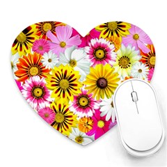 Flowers Blossom Bloom Nature Plant Heart Mousepad by Amaryn4rt