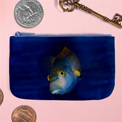 Fish Blue Animal Water Nature Large Coin Purse by Amaryn4rt