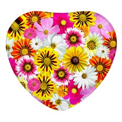 Flowers Blossom Bloom Nature Plant Heart Glass Fridge Magnet (4 Pack) by Amaryn4rt