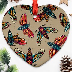 Tattoos Colorful Seamless Pattern Heart Ornament (two Sides) by Amaryn4rt