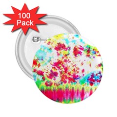 Pattern Decorated Schoolbus Tie Dye 2 25  Buttons (100 Pack) 