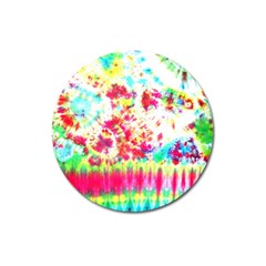 Pattern Decorated Schoolbus Tie Dye Magnet 3  (round) by Amaryn4rt