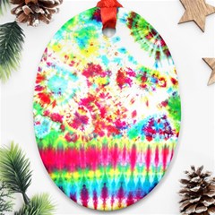 Pattern Decorated Schoolbus Tie Dye Oval Ornament (two Sides) by Amaryn4rt