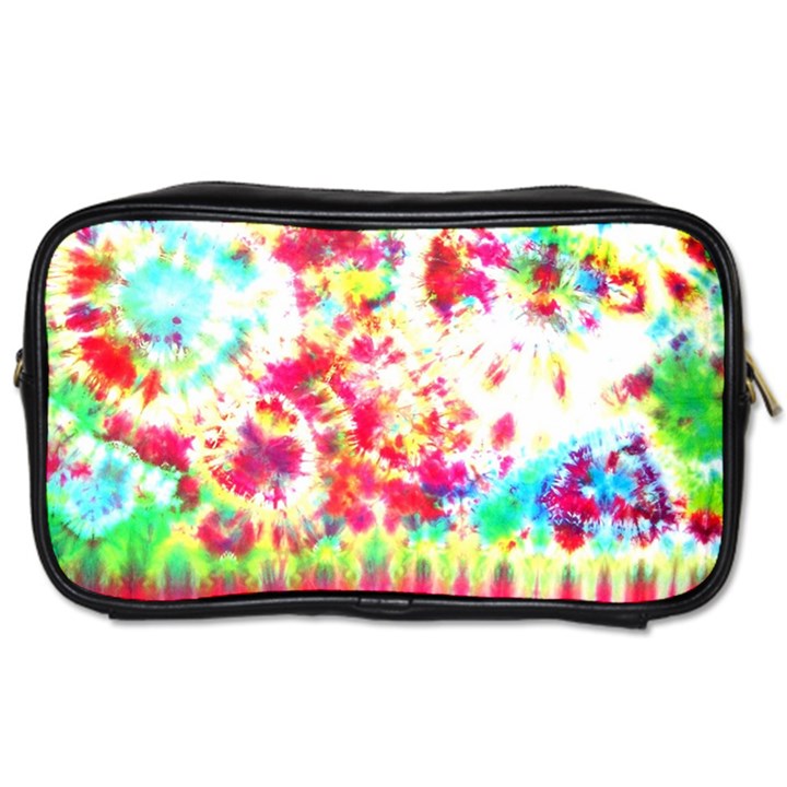 Pattern Decorated Schoolbus Tie Dye Toiletries Bag (Two Sides)