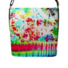 Pattern Decorated Schoolbus Tie Dye Flap Closure Messenger Bag (l) by Amaryn4rt