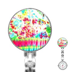 Pattern Decorated Schoolbus Tie Dye Stainless Steel Nurses Watch by Amaryn4rt