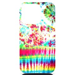 Pattern Decorated Schoolbus Tie Dye Iphone 14 Pro Black Uv Print Case by Amaryn4rt