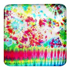 Pattern Decorated Schoolbus Tie Dye Square Glass Fridge Magnet (4 Pack) by Amaryn4rt