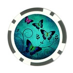 Texture Butterflies Background Poker Chip Card Guard Front