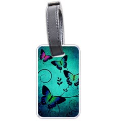 Texture Butterflies Background Luggage Tag (one Side) by Amaryn4rt