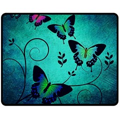 Texture Butterflies Background Two Sides Fleece Blanket (medium) by Amaryn4rt