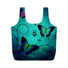 Texture Butterflies Background Full Print Recycle Bag (m) by Amaryn4rt