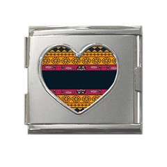 Pattern Ornaments Africa Safari Summer Graphic Mega Link Heart Italian Charm (18mm) by Amaryn4rt