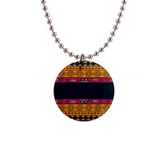 Pattern Ornaments Africa Safari Summer Graphic 1  Button Necklace by Amaryn4rt