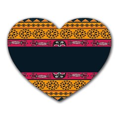 Pattern Ornaments Africa Safari Summer Graphic Heart Mousepad by Amaryn4rt