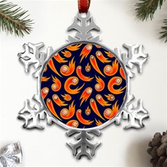 Space Patterns Pattern Metal Small Snowflake Ornament by Amaryn4rt