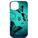 Texture Butterflies Background iPhone 14 Black UV Print Case Front