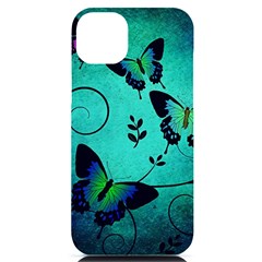 Texture Butterflies Background Iphone 14 Plus Black Uv Print Case by Amaryn4rt