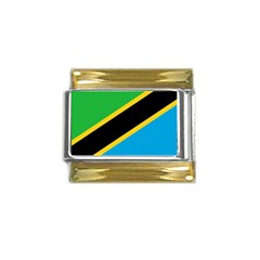 Flag Of Tanzania Gold Trim Italian Charm (9mm) by Amaryn4rt