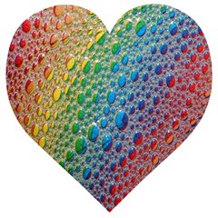 Bubbles Rainbow Colourful Colors Wooden Puzzle Heart by Amaryn4rt