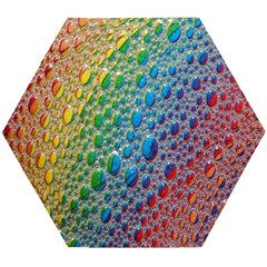 Bubbles Rainbow Colourful Colors Wooden Puzzle Hexagon by Amaryn4rt