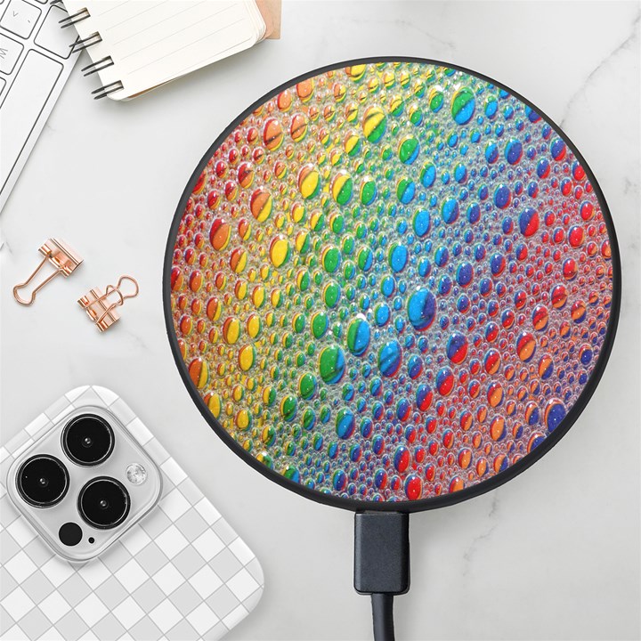 Bubbles Rainbow Colourful Colors Wireless Fast Charger(Black)