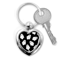 Ghost Halloween Pattern Key Chain (heart) by Amaryn4rt