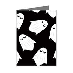 Ghost Halloween Pattern Mini Greeting Card by Amaryn4rt