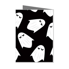 Ghost Halloween Pattern Mini Greeting Cards (pkg Of 8) by Amaryn4rt