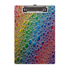 Bubbles Rainbow Colourful Colors A5 Acrylic Clipboard by Amaryn4rt