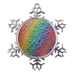 Bubbles Rainbow Colourful Colors Metal Large Snowflake Ornament by Amaryn4rt