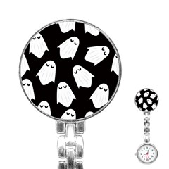 Ghost Halloween Pattern Stainless Steel Nurses Watch by Amaryn4rt