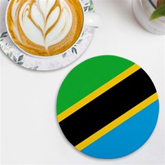 Flag Of Tanzania Uv Print Round Tile Coaster by Amaryn4rt