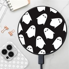 Ghost Halloween Pattern Wireless Fast Charger(black) by Amaryn4rt