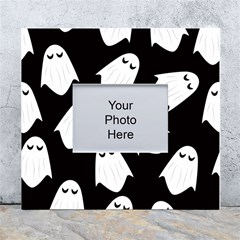 Ghost Halloween Pattern White Wall Photo Frame 5  X 7  by Amaryn4rt