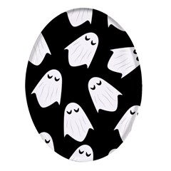 Ghost Halloween Pattern Oval Glass Fridge Magnet (4 Pack)