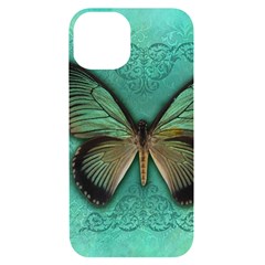 Butterfly Background Vintage Old Grunge Iphone 14 Black Uv Print Case by Amaryn4rt