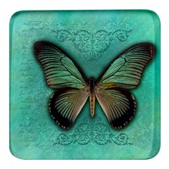 Butterfly Background Vintage Old Grunge Square Glass Fridge Magnet (4 Pack) by Amaryn4rt