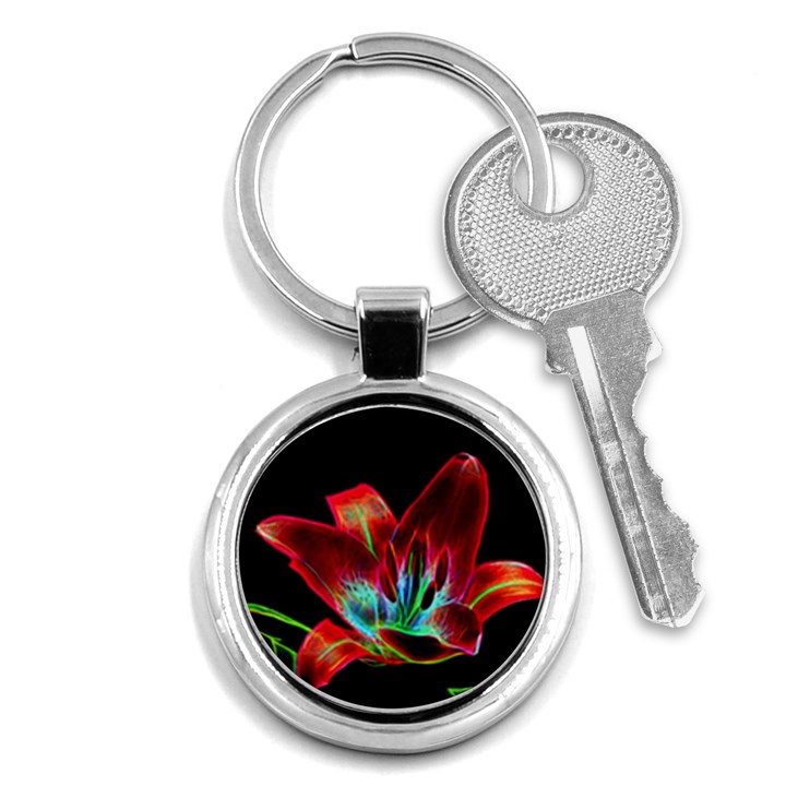 Flower Pattern-design-abstract-background Key Chain (Round)