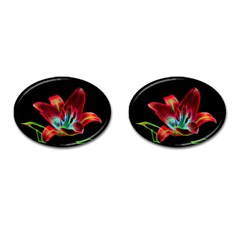 Flower Pattern-design-abstract-background Cufflinks (oval) by Amaryn4rt